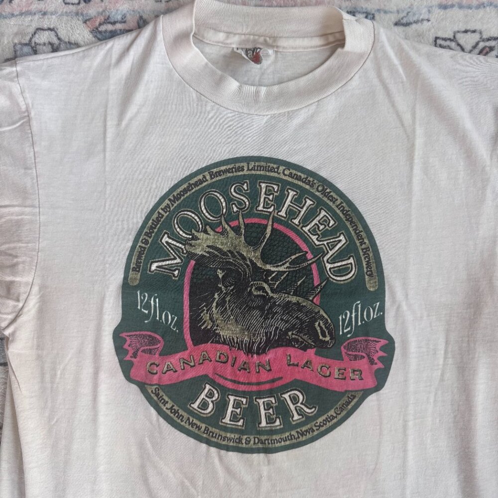 Vintage 80s Moosehead Canadian Beer- size Large - Picture 2 of 4